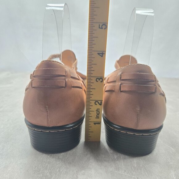 Softspots Huarache Flat 9.5 Wide Fit Brown Woven Strappy Comfort Boho Sandals - Picture 5 of 12